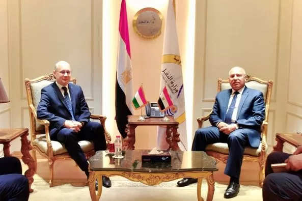Wazir, Hungarian amb. review deal on supplying 1,350 railway cars 2 - Egyptian Gazette Wazir, Hungarian amb. review deal on supplying 1,350 railway cars 1 - Egyptian Gazette