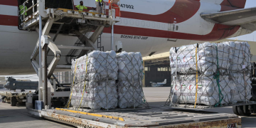 El Arish airport receives UAE plane loaded with 90 tons of relief aid for Gaza