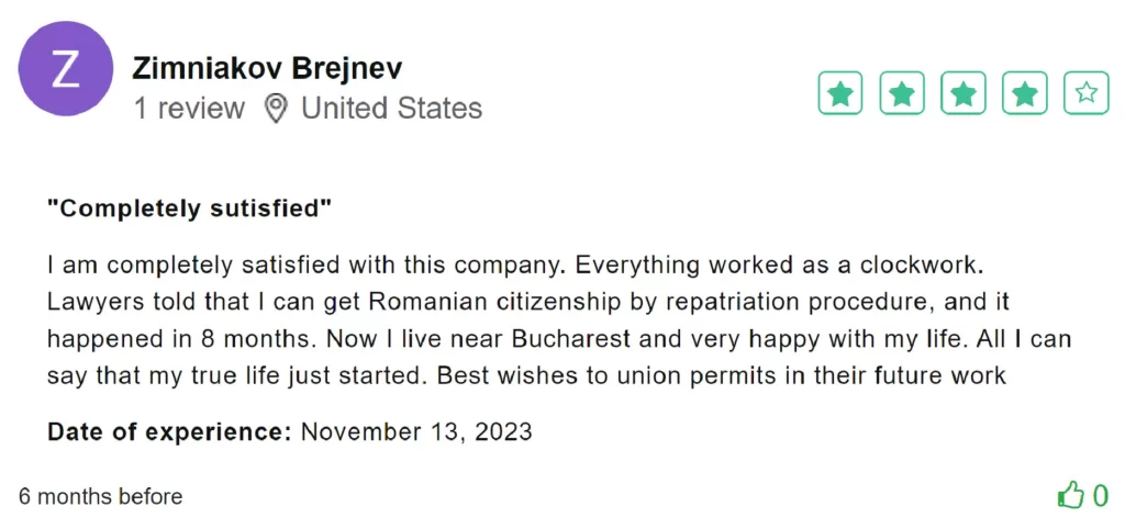 Union Permits migration company reviews