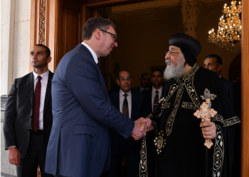 Pope Tawadros receives Serbian president