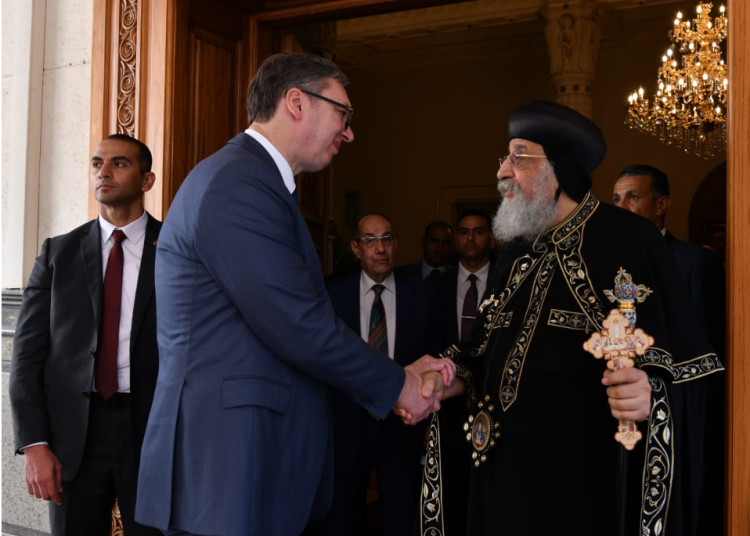 Pope Tawadros receives Serbian president 1 - Egyptian Gazette