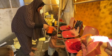 Gaza soccer stadium is now a shelter for thousands of displaced Palestinians