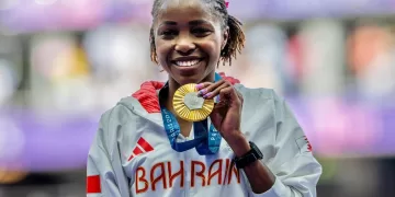 Athletics-Bahrain’s Yavi strikes late to win steeplechase gold