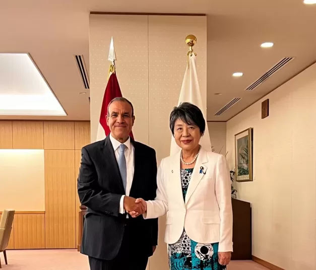 Egyptian, Japanese FMs discuss bilateral relations and Gaza ceasefire efforts 2 - Egyptian Gazette Egyptian, Japanese FMs discuss bilateral relations and Gaza ceasefire efforts 1 - Egyptian Gazette