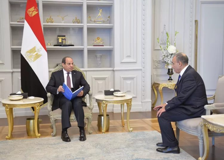 President Sisi during his meeting on Monday with Foreign Minister Dr Badr Abdel-Aati.