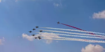 Sisi attends air show at Alamein airport