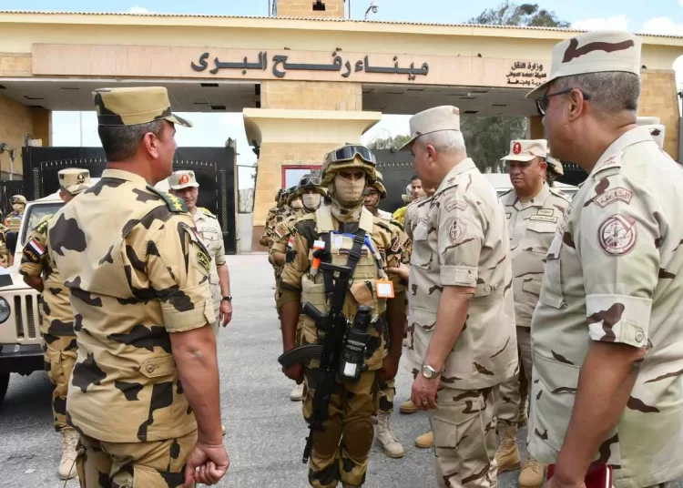 CoS inspects security measures at Rafah border crossing, city 1 - Egyptian Gazette