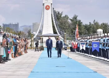 Official reception given for President Sisi at Turkish presidential palace