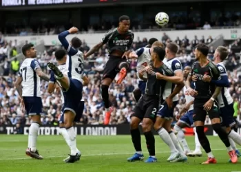 Gabriel’s header earns Arsenal 1-0 win at Spurs in feisty derby