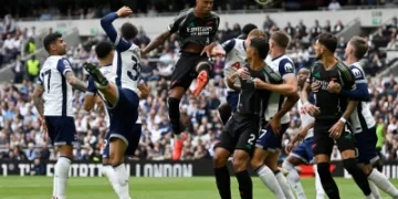 Gabriel’s header earns Arsenal 1-0 win at Spurs in feisty derby 1 - Egyptian Gazette Gabriel’s header earns Arsenal 1-0 win at Spurs in feisty derby