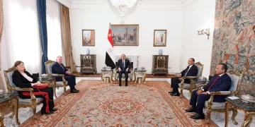 President Sisi stresses imperative of pairing Gaza de-escalation efforts with move towards 2-state solution