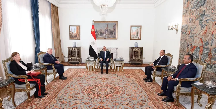 President Sisi during his meeting on Monday with Danish Foreign Minister Lars Rasmussen.