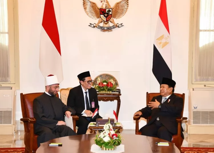 President of Indonesia Prabowo Subianto receiving Egypt’s Minister of Religious Endowments (Awqaf), Osama Al-Azhari during his visit to Jakarta.