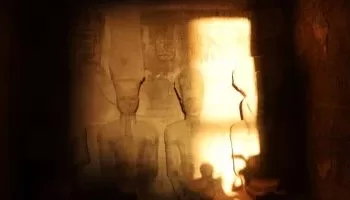 Sun illuminates face of Ramses II in Aswan’s Abu Simbel Temple