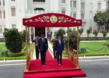 Sisi receives Gabonese president at Ittihadiya palace