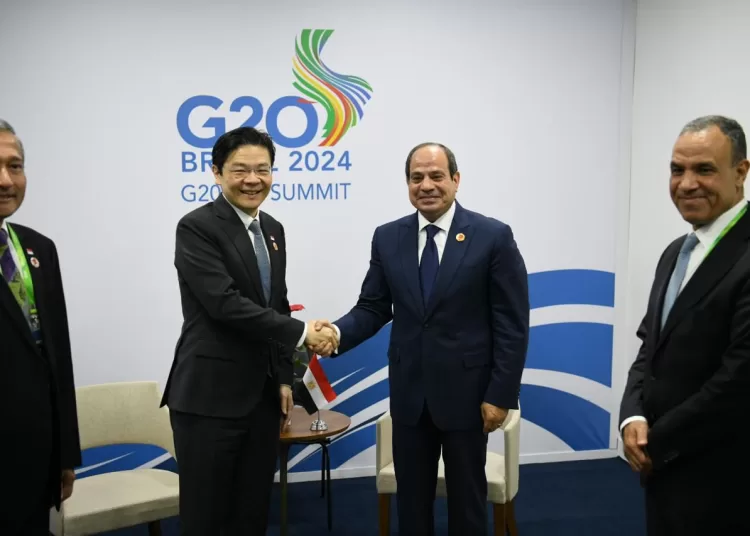 Sisi, Wong discuss bilateral co-operation, regional stability at G20 summit 1 - Egyptian Gazette