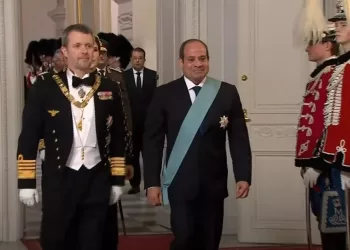 President Sisi attends formal dinner banquet thrown by Danish King