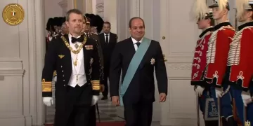 President Sisi attends formal dinner banquet thrown by Danish King