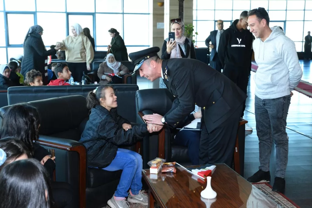 Children of Police martyrs tour EgyptAir Training Academy 3 - Egyptian Gazette