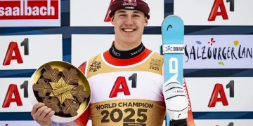 Allmen flies to world gold 1 - Egyptian Gazette Allmen flies to world gold