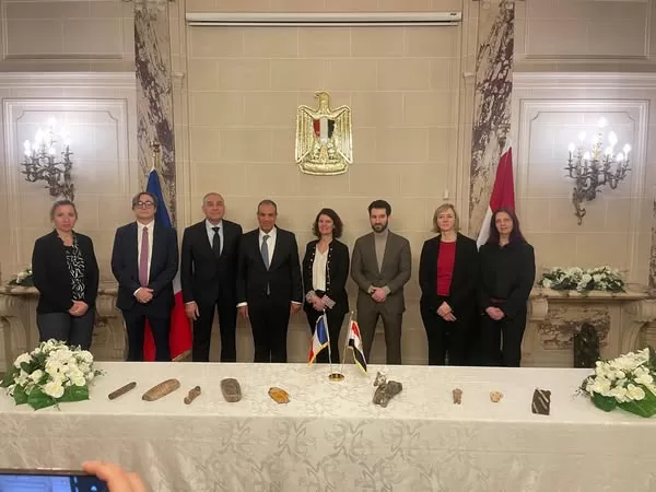 FM participates in ceremony on restoration of smuggled Egyptian artifacts in Paris 2 - Egyptian Gazette FM participates in ceremony on restoration of smuggled Egyptian artifacts in Paris 1 - Egyptian Gazette