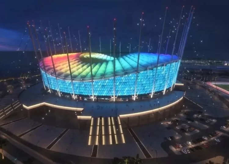 The photo shows Sports City in the New Administrative Capital.