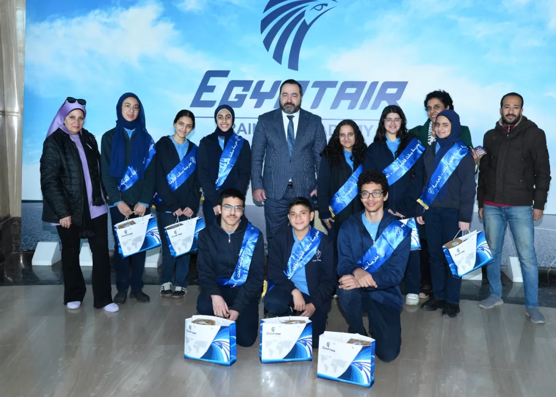 Top students visit EgyptAir Training Academy 1 - Egyptian Gazette
