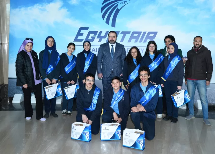 Top students visit EgyptAir Training Academy 1 - Egyptian Gazette