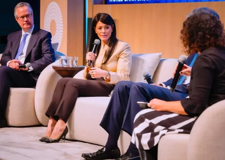 Minister Rania Al-Mashat addressing a World Bank Group session on "Jobs: The Key to Prosperity” , on the sidelines of IMF and WB Meetings in Washington.