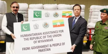 Pakistan sends 35-tonne humanitarian aid to Myanmar