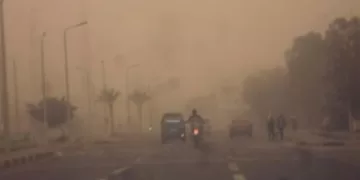 Dust storm hits Sokhna, emergencies declared in Suez to face bad weather 1 - Egyptian Gazette Dust storm hits Sokhna, emergencies declared in Suez to face bad weather