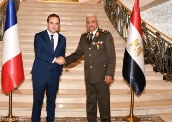 Egyptian defence min. meets his French counterpart