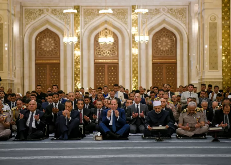 Sisi joins faithful for Eid prayers at Misr Mosque 1 - Egyptian Gazette
