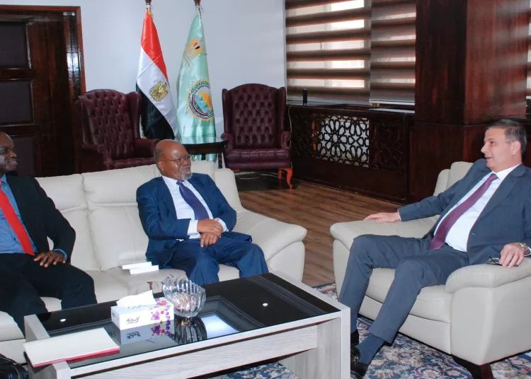 Cairo seeks African collaboration to boost sustainable development 1 - Egyptian Gazette Minister of Agriculture Alaa Farouk during his discussions with Mafa Chipeta, former international expert at the FAO) and Baboucarr Manneh, President of the Africa Rice Centre.