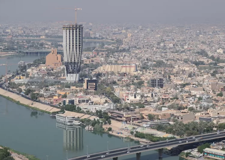 An aerial view of Baghdad, Iraq. The US has ordered non-essential staff out of its embassy there amid tensions with Iran over nuclear talks