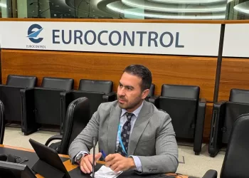 Pilot Karim Gamal participates in the European Civil Aviation Conference