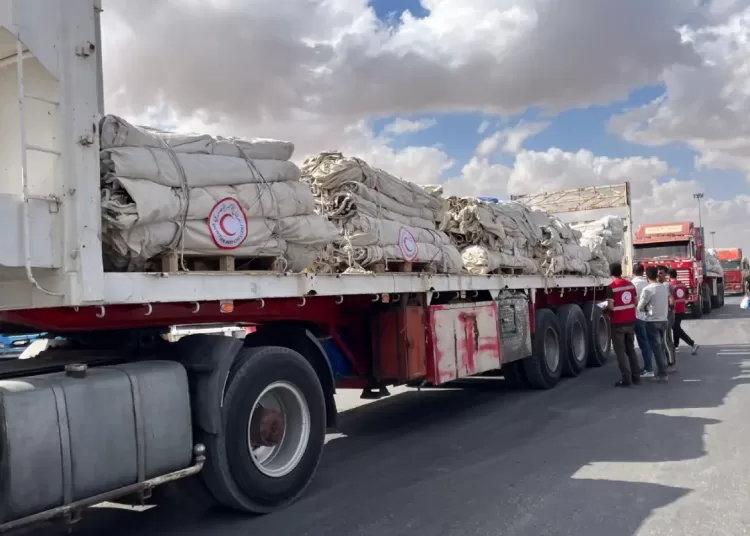 47th humanitarian aid convoy enters Gaza 1 - Egyptian Gazette