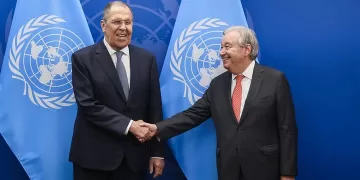 Lavrov, Guterres discuss Ukraine, Israeli-Palestinian conflict