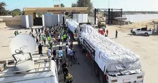34th humanitarian aid convoy enters Gaza