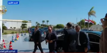 President Sisi arrives at venue of the Sharm El Sheikh Peace Summit
