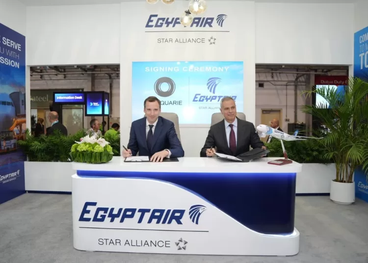 EgyptAir signs A350 lease deal with Macquarie at Dubai Airshow 2 - Egyptian Gazette EgyptAir signs A350 lease deal with Macquarie at Dubai Airshow 1 - Egyptian Gazette