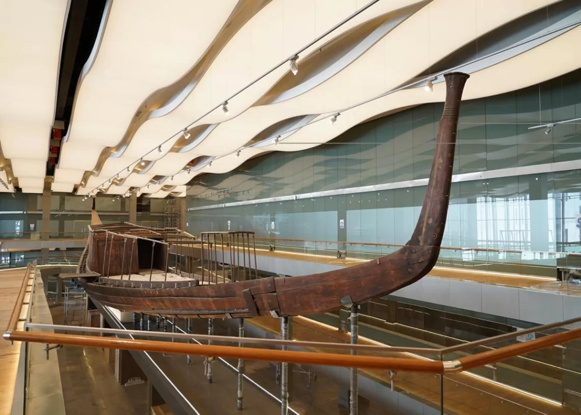 Khufu’s solar boats find new home at GEM 2 - Egyptian Gazette Khufu’s solar boats find new home at GEM 1 - Egyptian Gazette