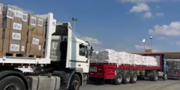 71st "Zad Al-Ezza" humanitarian aid convoy enters Gaza Strip 1 - Egyptian Gazette 71st “Zad Al-Ezza” humanitarian aid convoy enters Gaza Strip