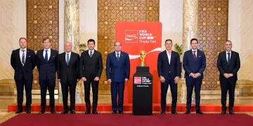 Sisi meets visiting FIFA World Cup trophy organisers 1 - Egyptian Gazette Sisi meets visiting FIFA World Cup trophy organisers