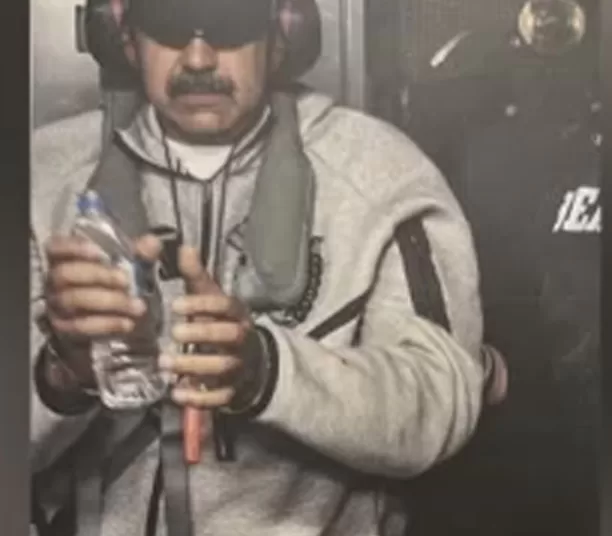 President Trump posted a photo on Truth Social allegedly showing Venezuelan President Maduro after his capture, writing, "Nicolas Maduro on board the USS Iwo Jima."