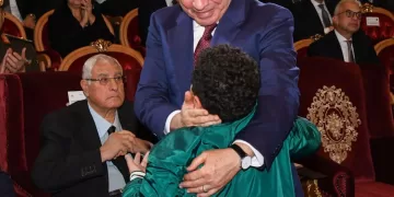 President Sisi greets bereft family of honoured police hero