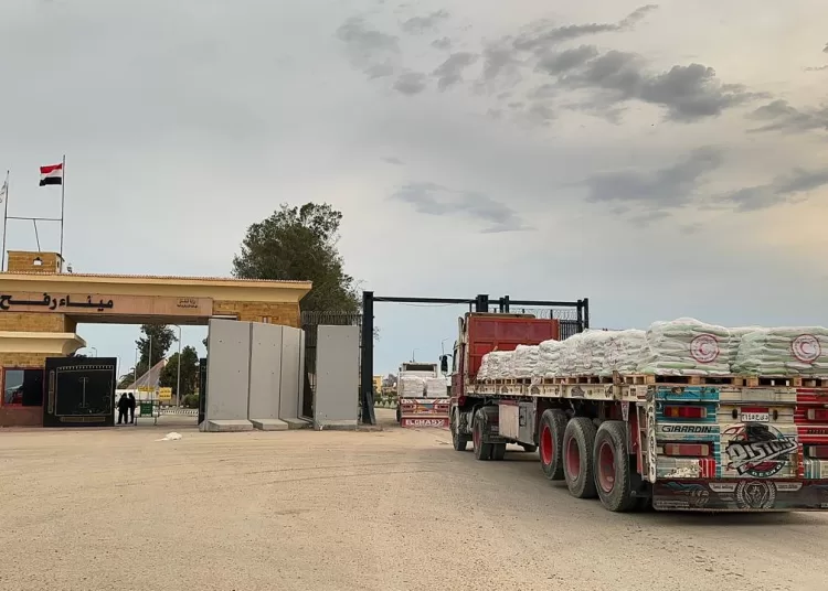 123rd aid convoy enters Gaza via Rafah border terminal 1 - Egyptian Gazette