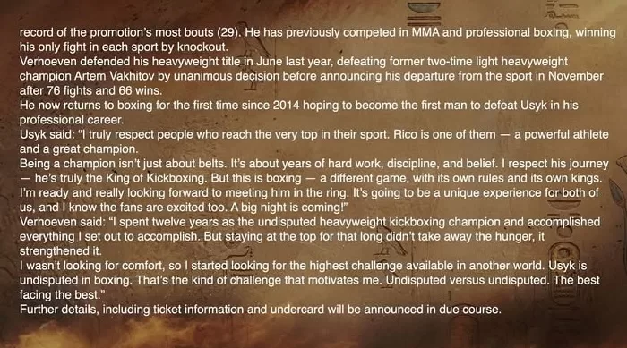 Usyk defends WBC title at Pyramids of Egypt 5 - Egyptian Gazette