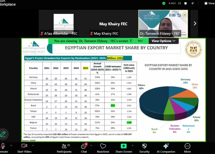 Egypt ranked world’s top exporter of frozen strawberry, shipments in 2025 2 - Egyptian Gazette Egypt ranked world’s top exporter of frozen strawberry, shipments in 2025 1 - Egyptian Gazette