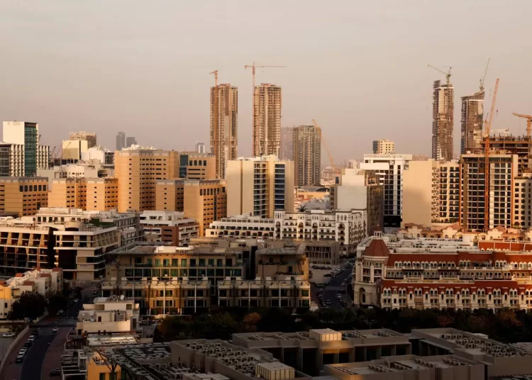 A general view of buildings and and construction cranes, amid the US-Israel conflict with Iran, in Dubai, United Arab Emirates, March 7, 2026.